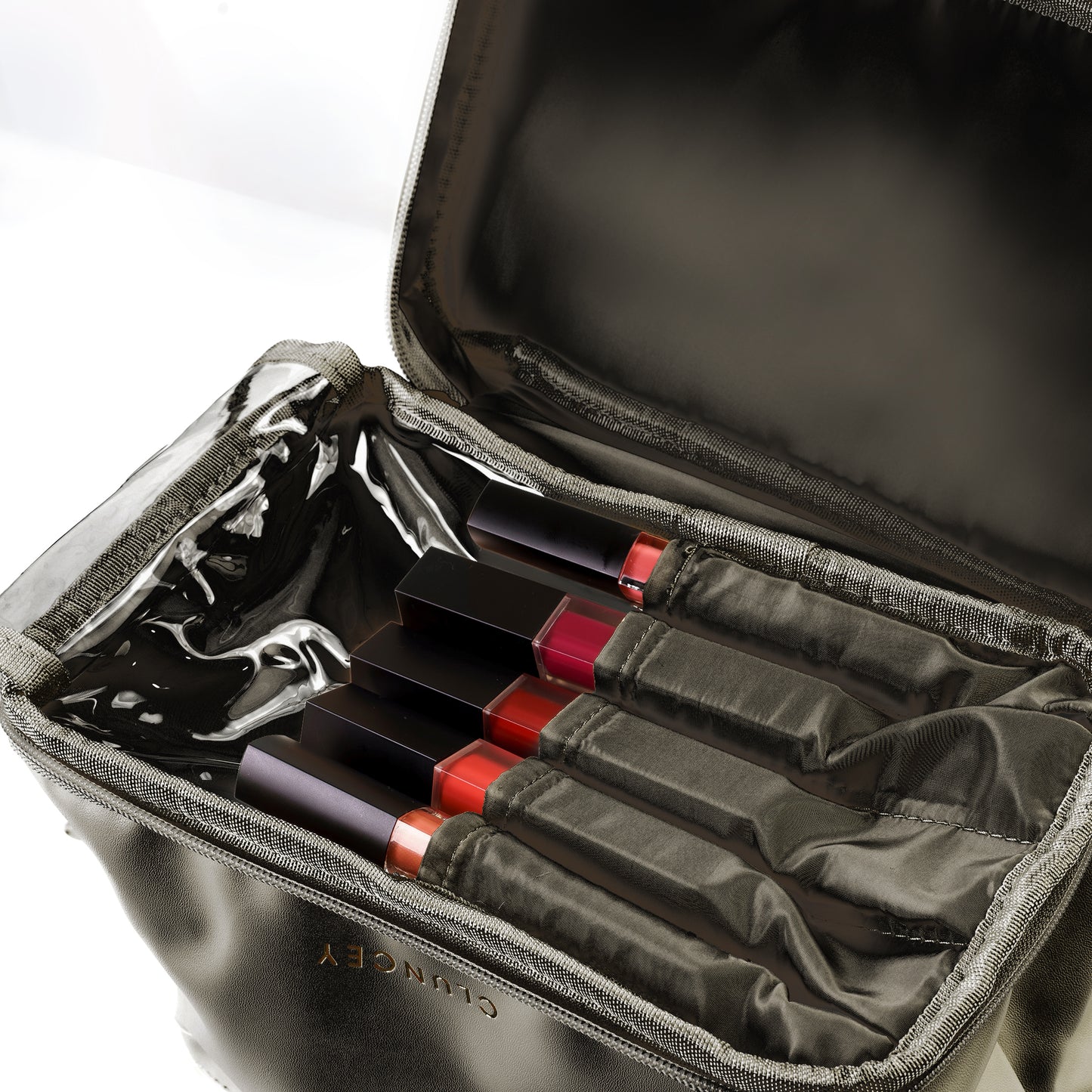 The Luxe Organizer - Double Layer Makeup Bag - Black